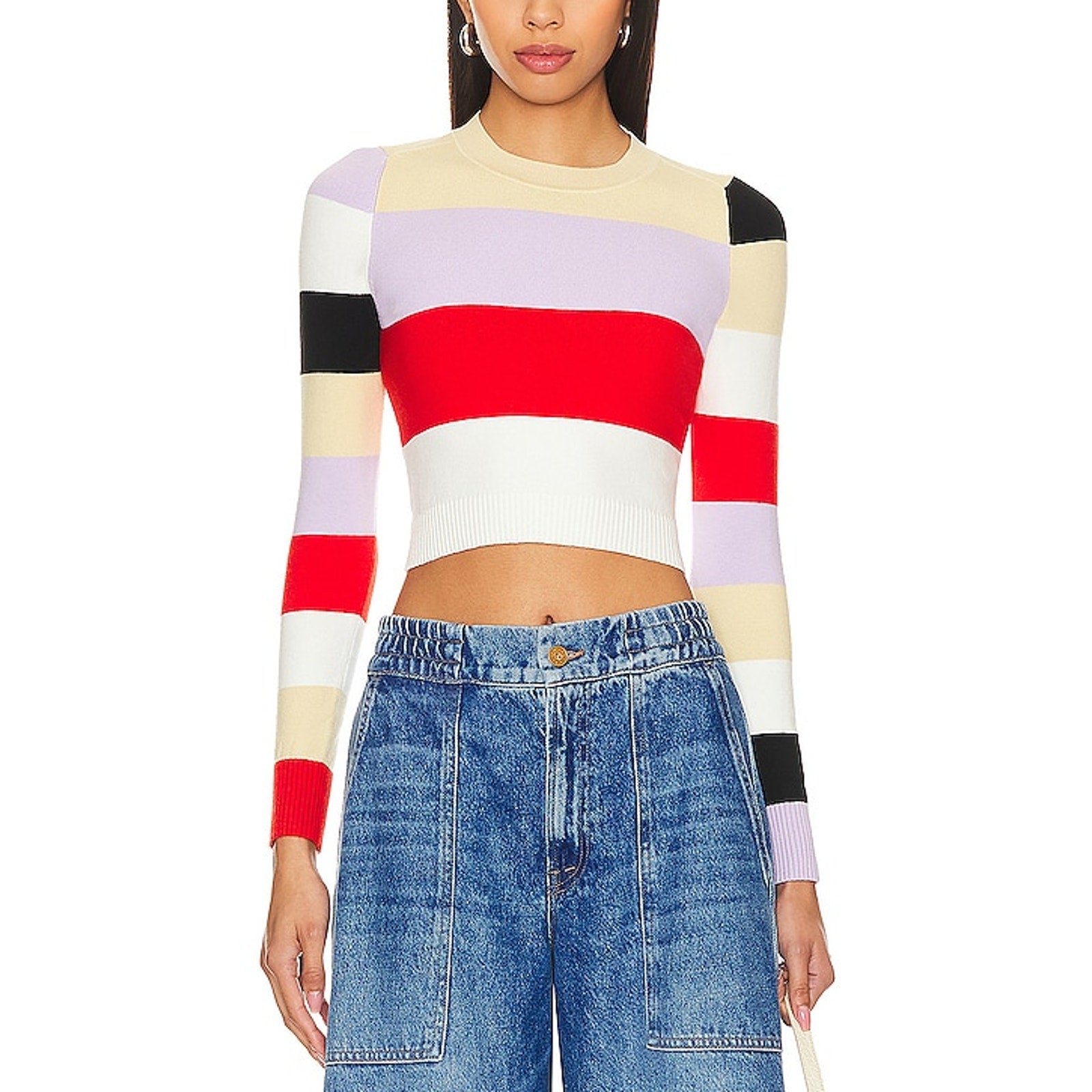 Joostricot Colorblock Red Blouse Size S