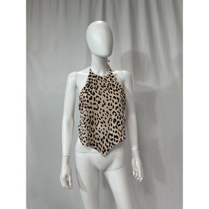 Alice + Olivia 'Frenchie' White Handkerchief Halter Sateen Top Size XS