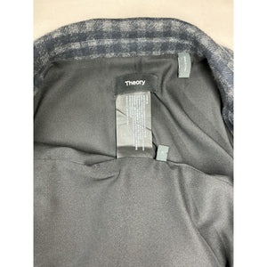 Theory 'Staple' Grey Polyester Gingham Blazer Size 6