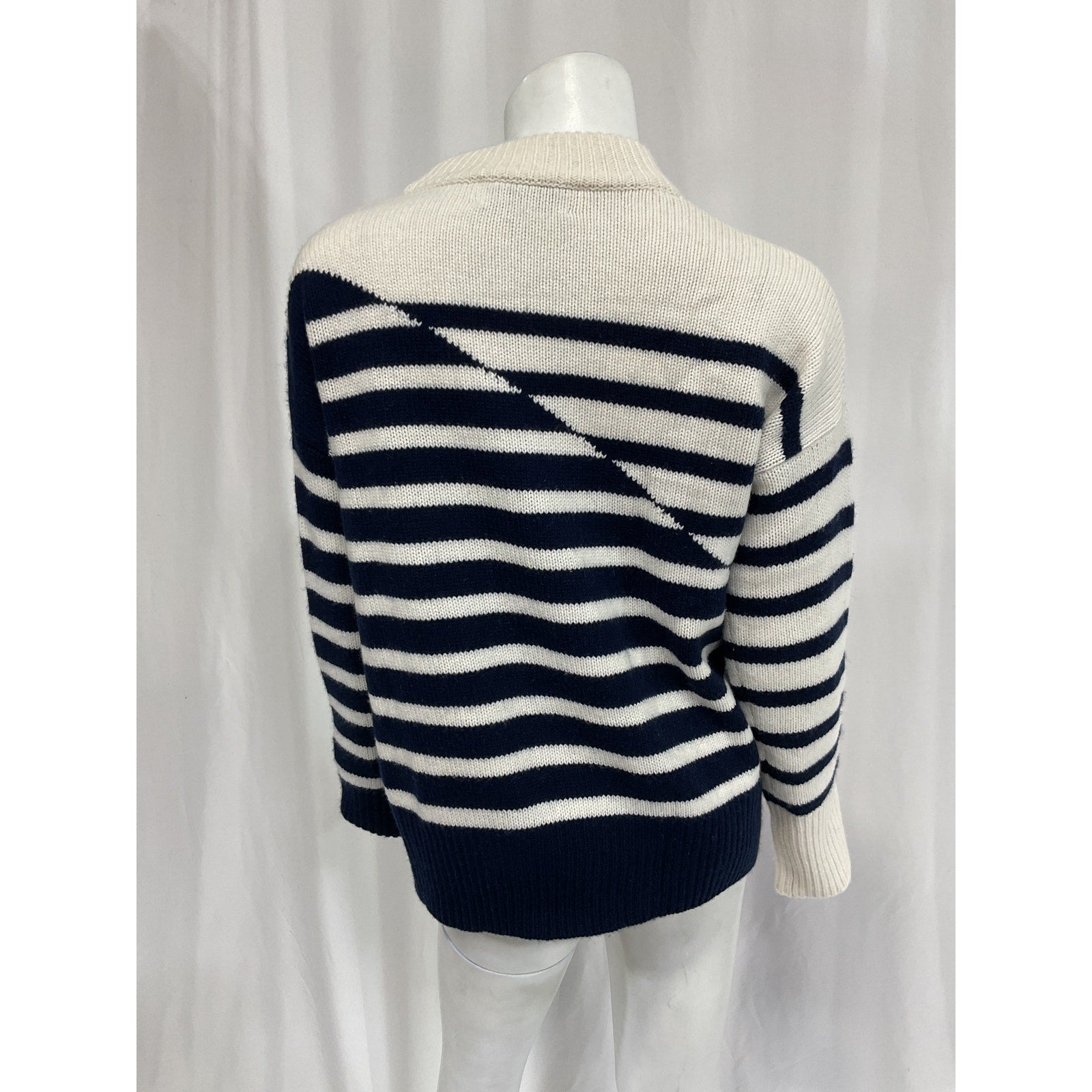 La Ligne 'Marin' Navy Striped Wool Cashmere Blend Sweater Size XS