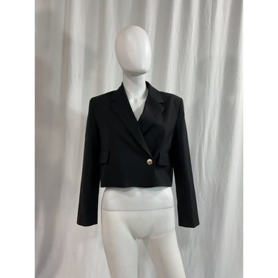 Maje Short Black Straight-Fit Jacket Size 2