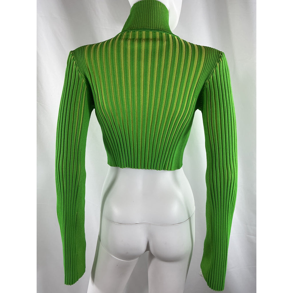 Simon Miller 'Peep' Green Viscose Zip Sweater Size S