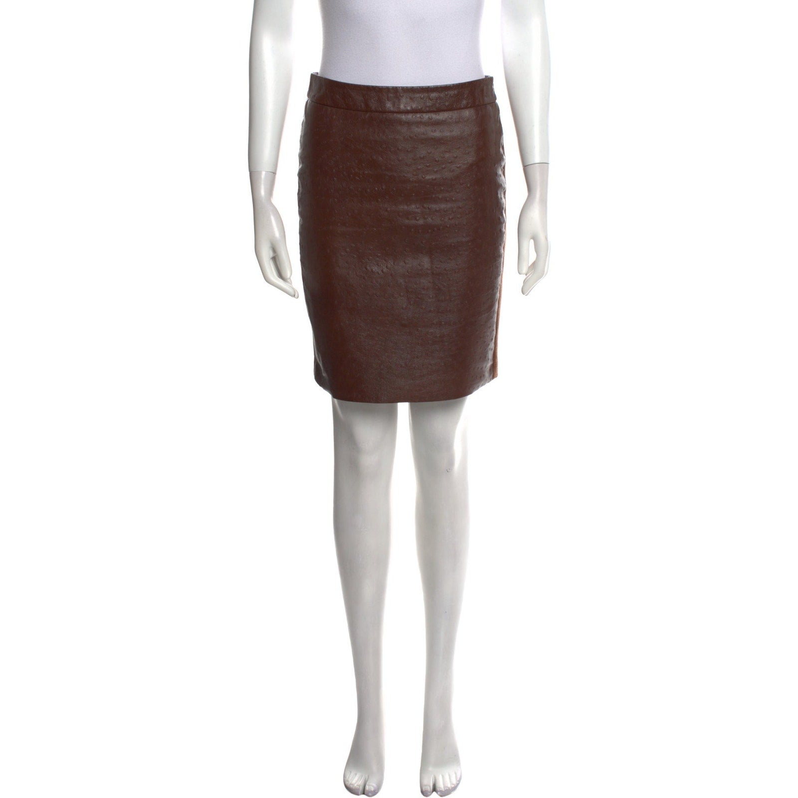 Max Mara Brown Calf Leather Mini Skirt Size 4