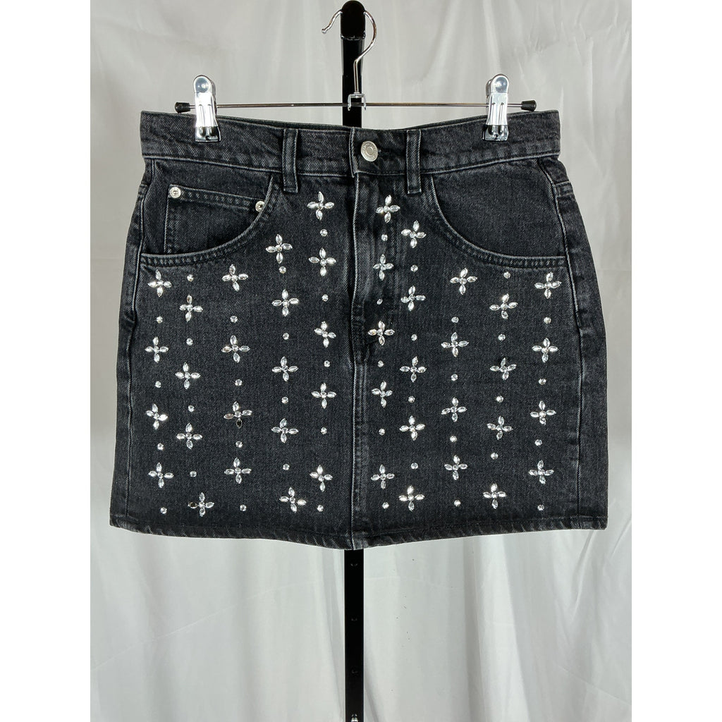Maje Short Denim Black Skirt Size 6