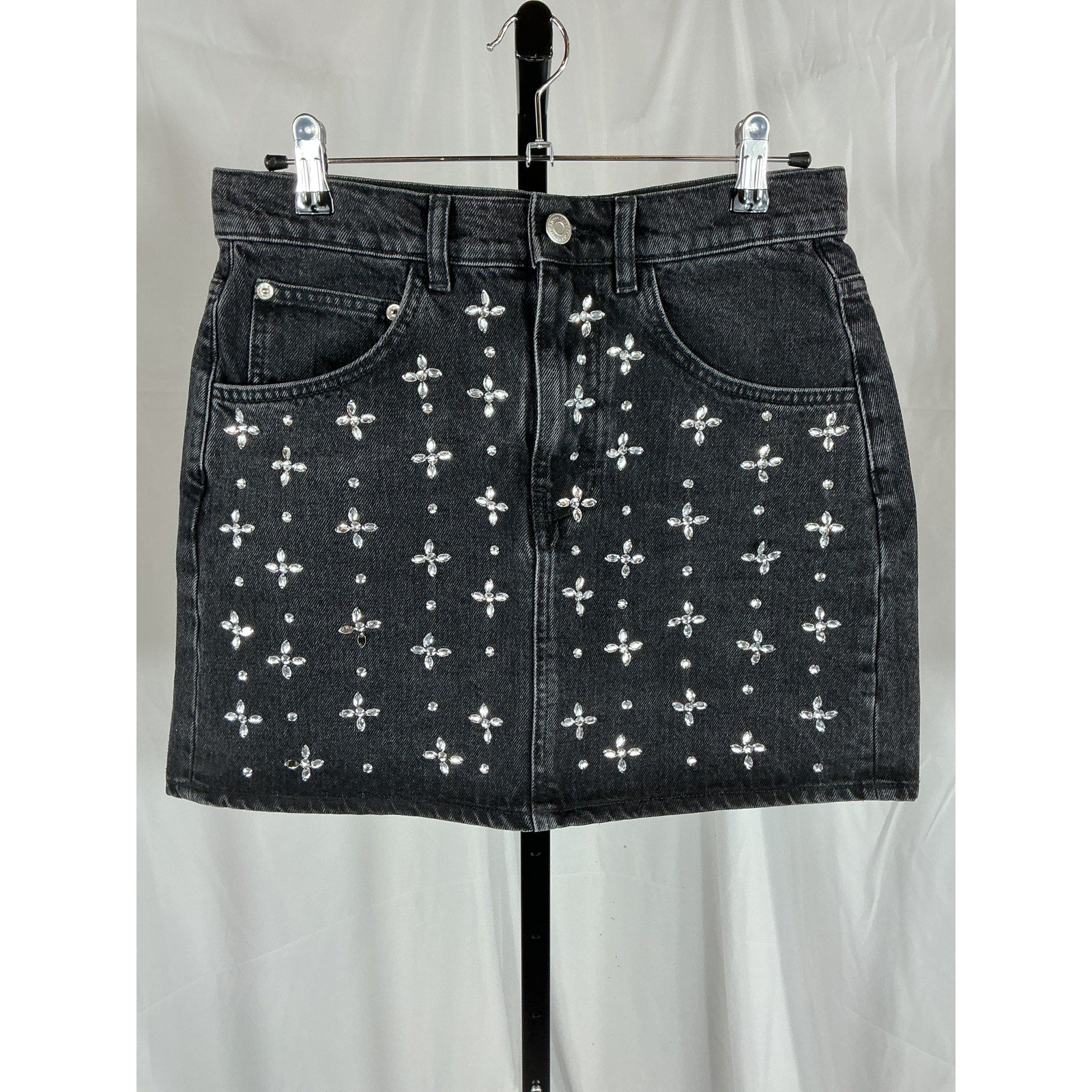 Maje Short Denim Black Skirt Size 6