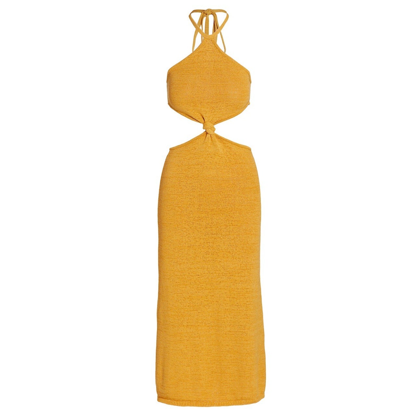 Cult Gaia 'Cameron' Gold Cotton Twist Knit Dress Size M