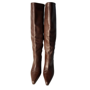 Paris Texas Sleek Brown Jane 60 Boots Size 38.5 EU / 8.5 US