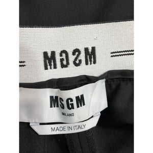 Msgm 'Cropped' Black Wool-Blend Wide-Leg Pants Size 6