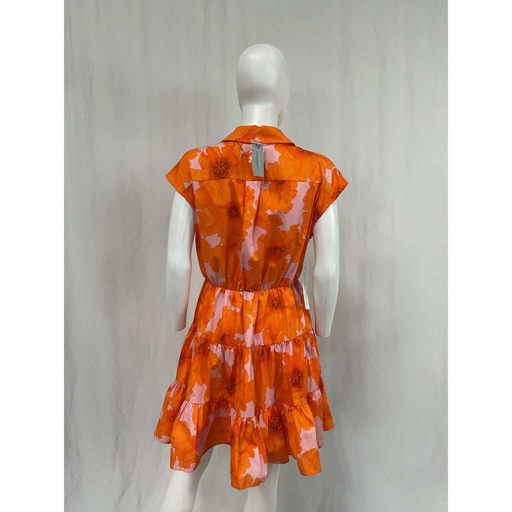 Hutch Short-Sleeve Orange Cotton Mini Shirt Dress Size S PETITE - NWT
