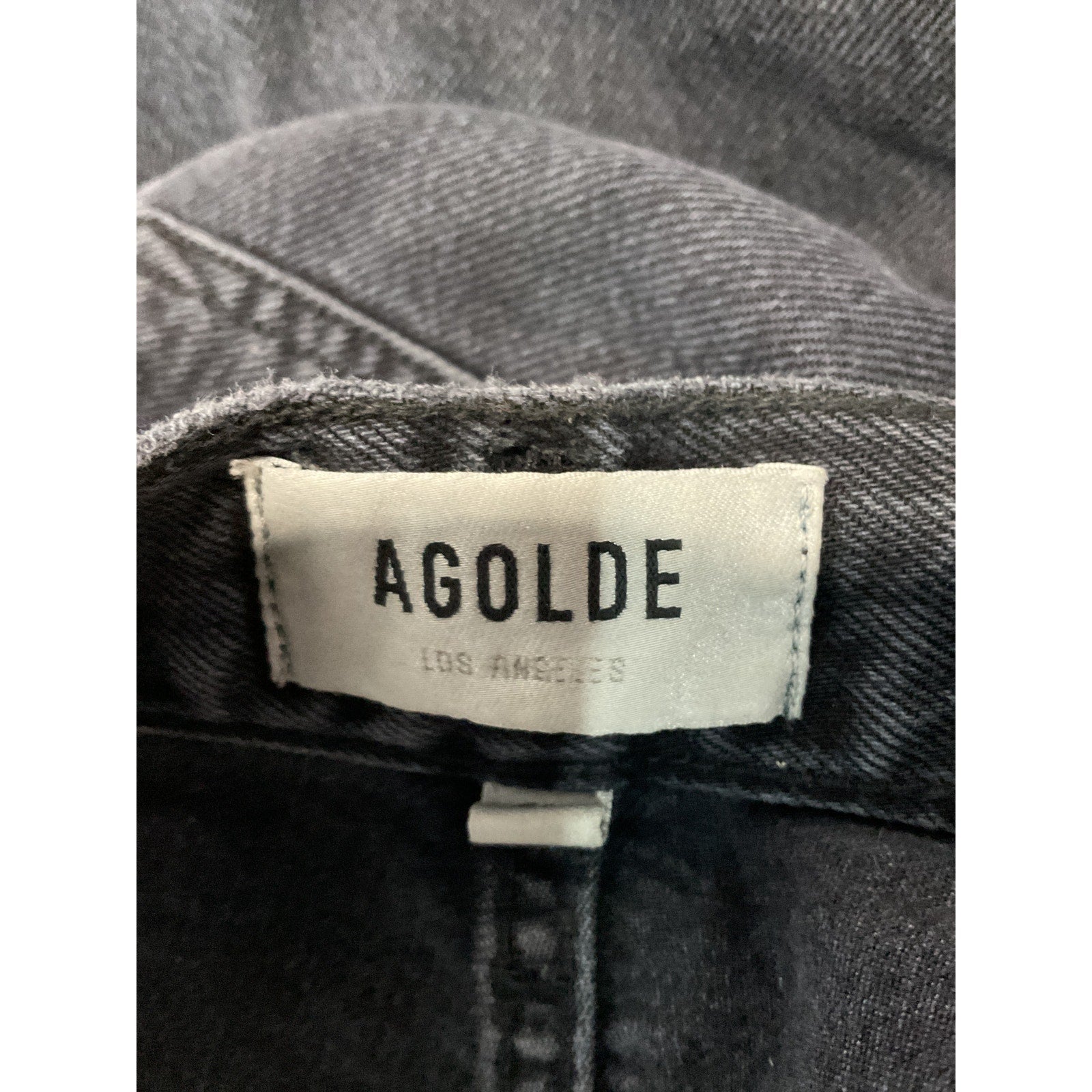 Agolde 'Riley' Black High Rise Straight Crop Denim Jean Size 25