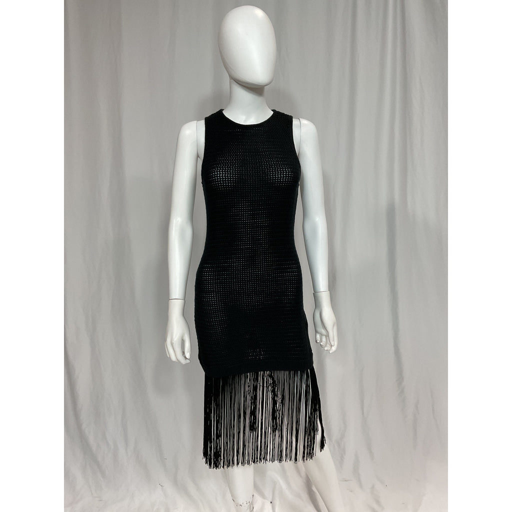 Reformation 'Cary' Black Cotton Knit Mini Dress Size S