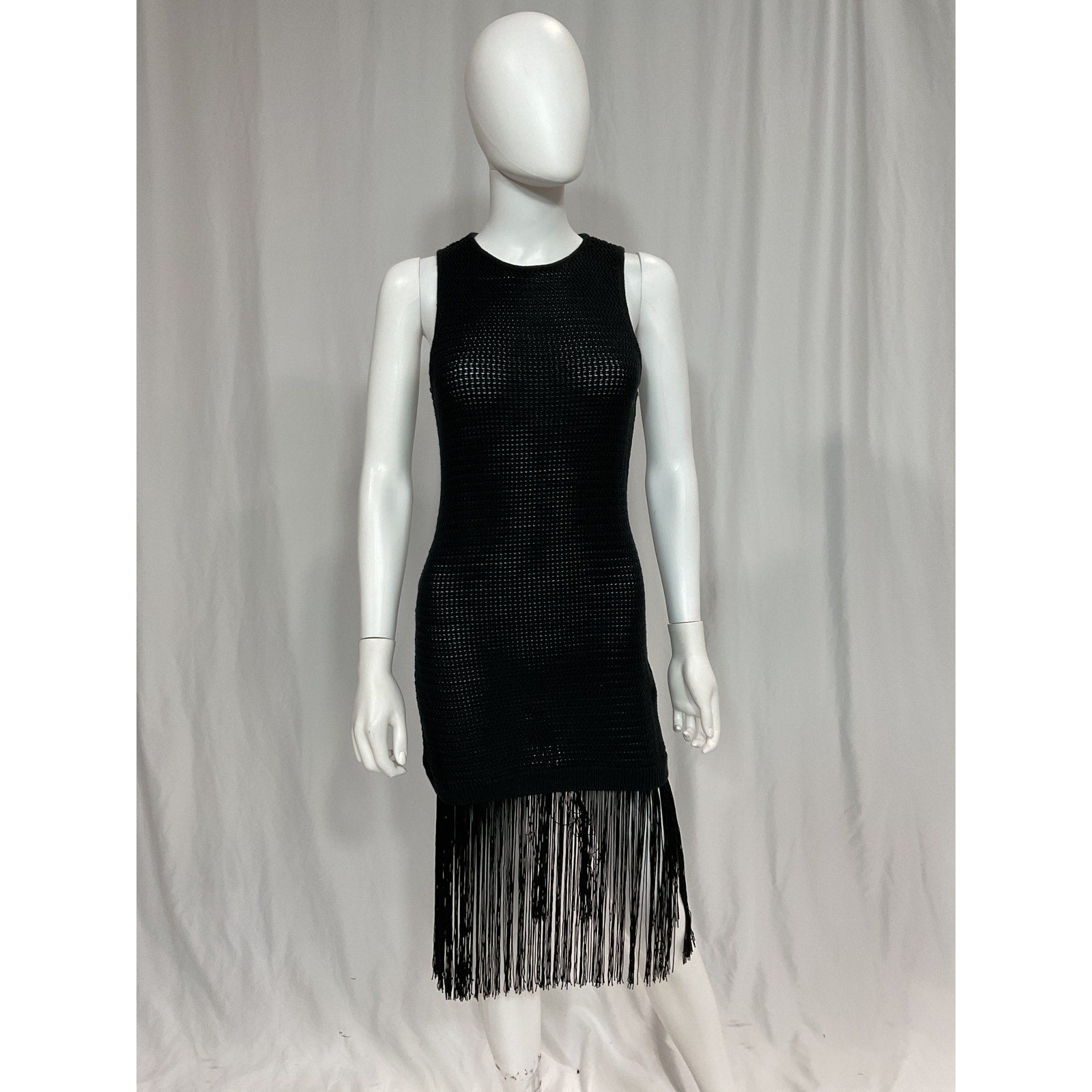 Reformation 'Cary' Black Cotton Knit Mini Dress Size S