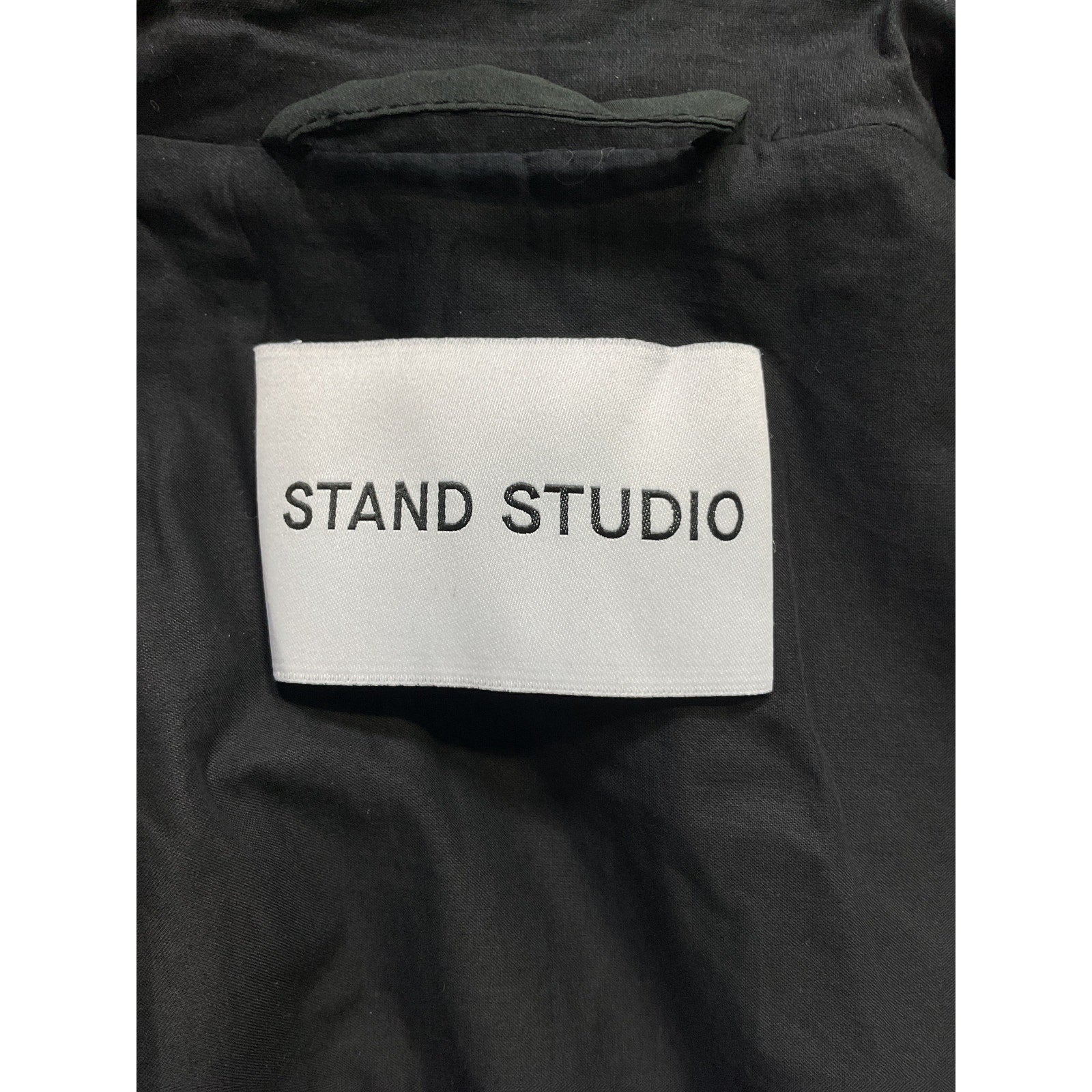 Stand Studio 'Sabitha' Black Croc Embossed Faux Leather Overshirt Size 34