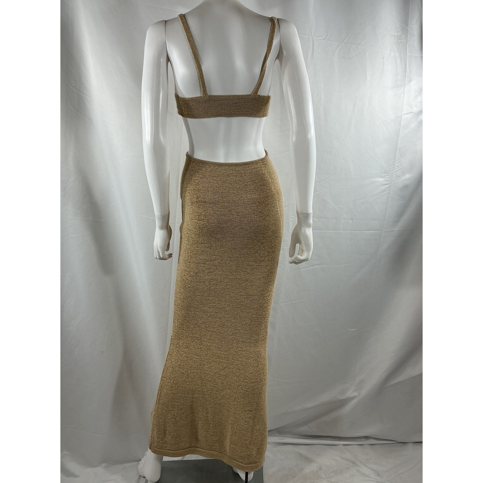 Cult Gaia Printed Tan Cotton Long Dress Size XS - NWT
