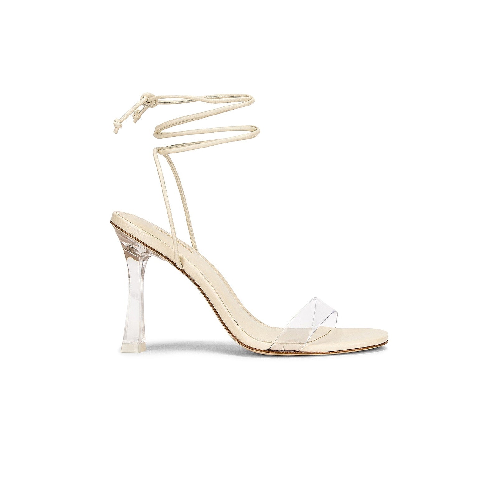 Larroude 'Gloria' White Leather Square Toe Heel Size 8