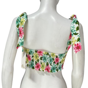 Agua Bendita Floral Multicolor Rôhea Crop Top Size S NWT