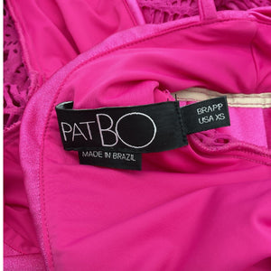 Patbo Chic Magenta Crochet Plunge Mini Dress Size XS