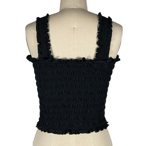 Veronica Beard Smocked Black Averie Tank Top Size XS