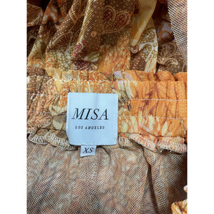 Misa Los Angeles 'Marion' Gold Polyester Skirt Size XS
