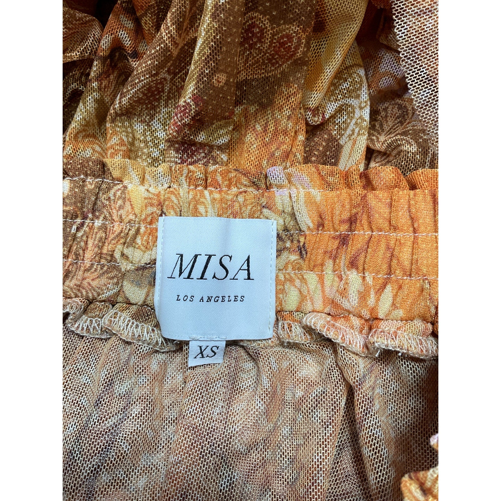 Misa Los Angeles 'Marion' Gold Polyester Skirt Size XS