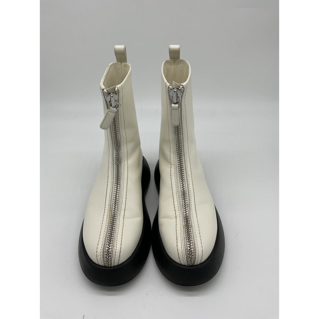 3.1 Phillip Lim 'Mercer' White Leather Ankle Boots Size OS