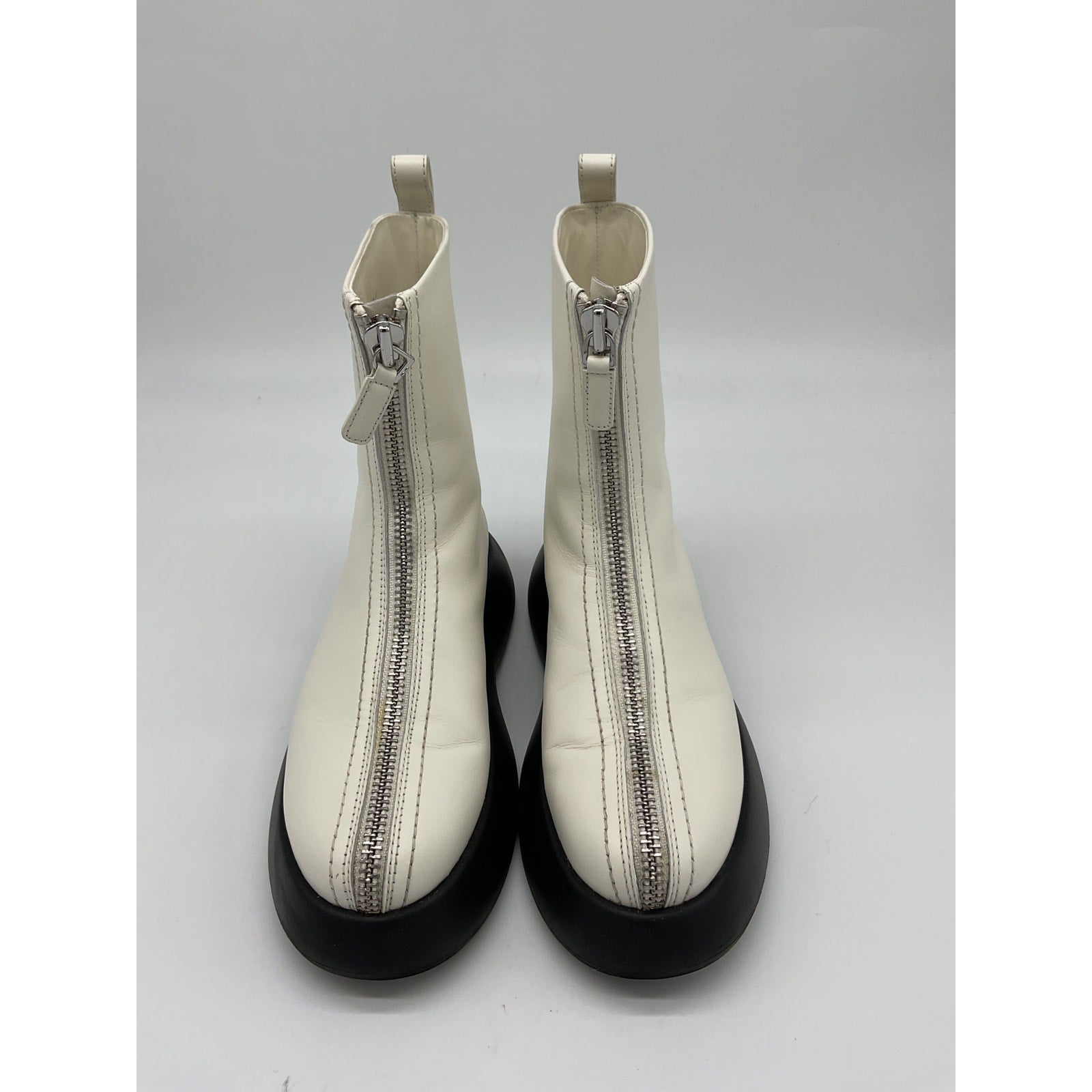 3.1 Phillip Lim 'Mercer' White Leather Ankle Boots Size OS