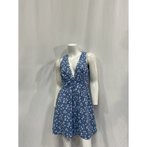 Reformation 'Isador' Blue Cotton Dress Size 4
