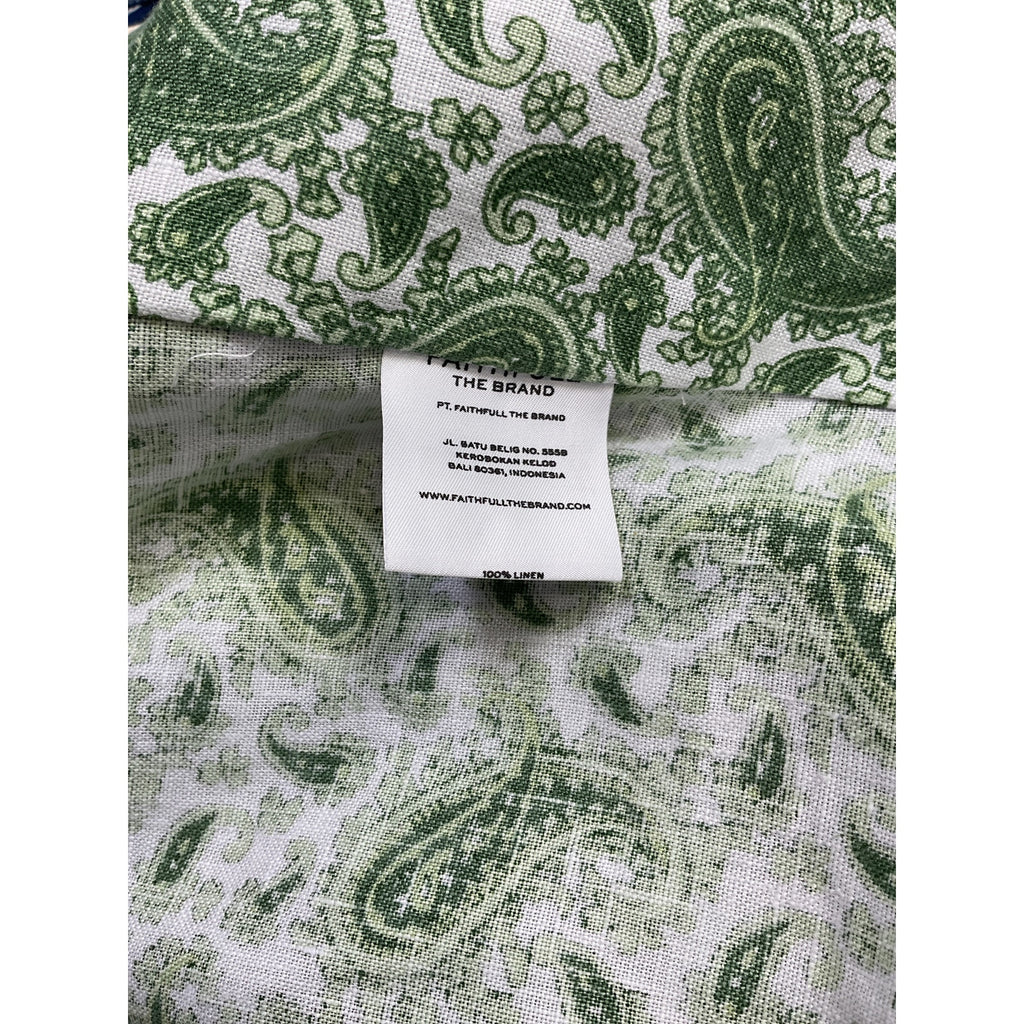 Faithfull The Brand 'Jacinta' Green Linen Top Size XS