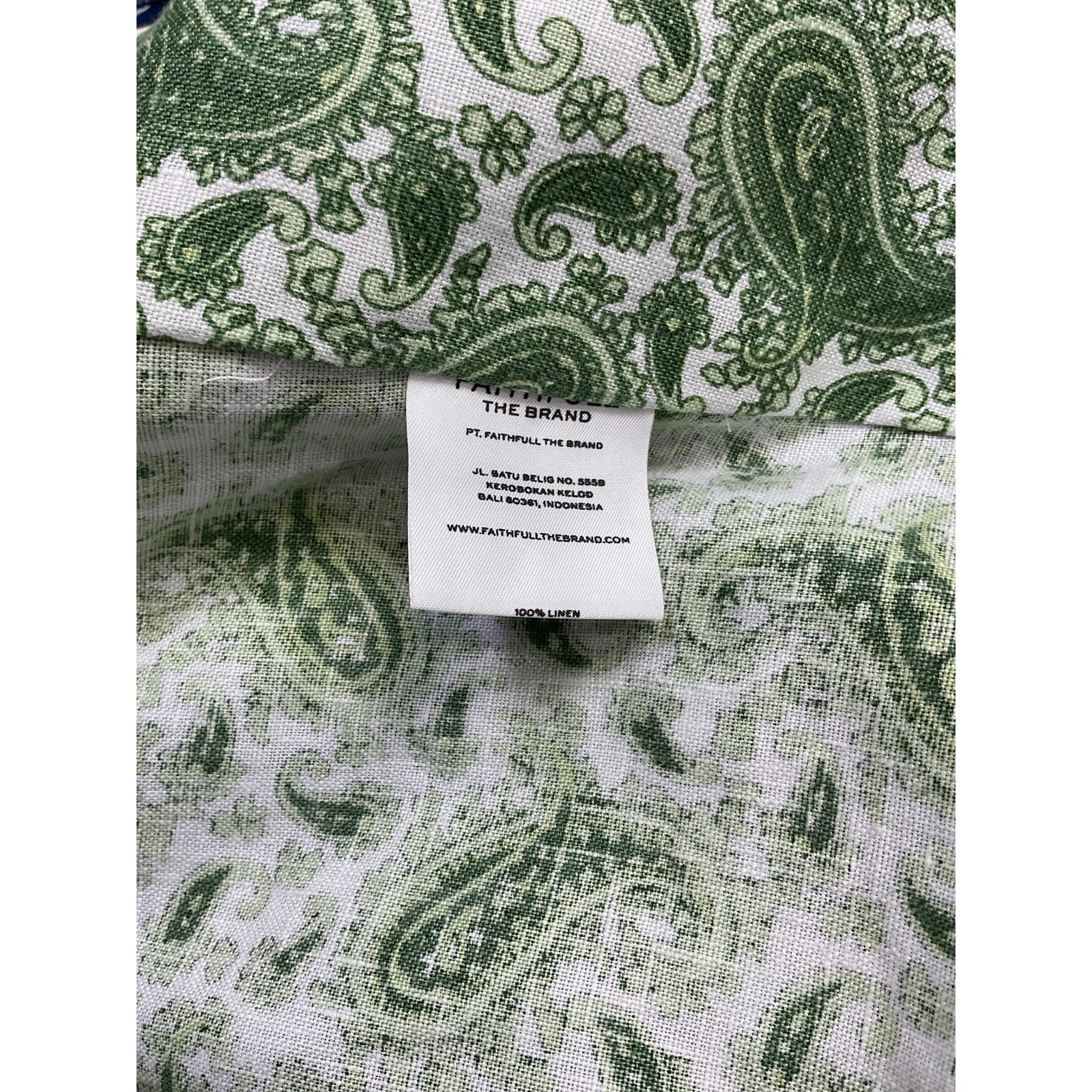 Faithfull The Brand 'Jacinta' Green Linen Top Size XS