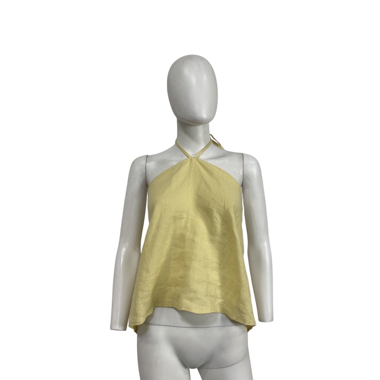 Deiji Studios Wrap Yellow Linen Back Top Size S - NWT