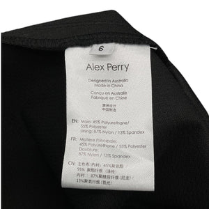 Alex Perry Sleek Black Blade Sweetheart Cup Dress Size US 2/ UK 6