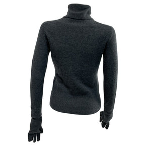 Simkhai Cozy Charcoal Melange Dita Gloved Turtleneck Sweater Size S