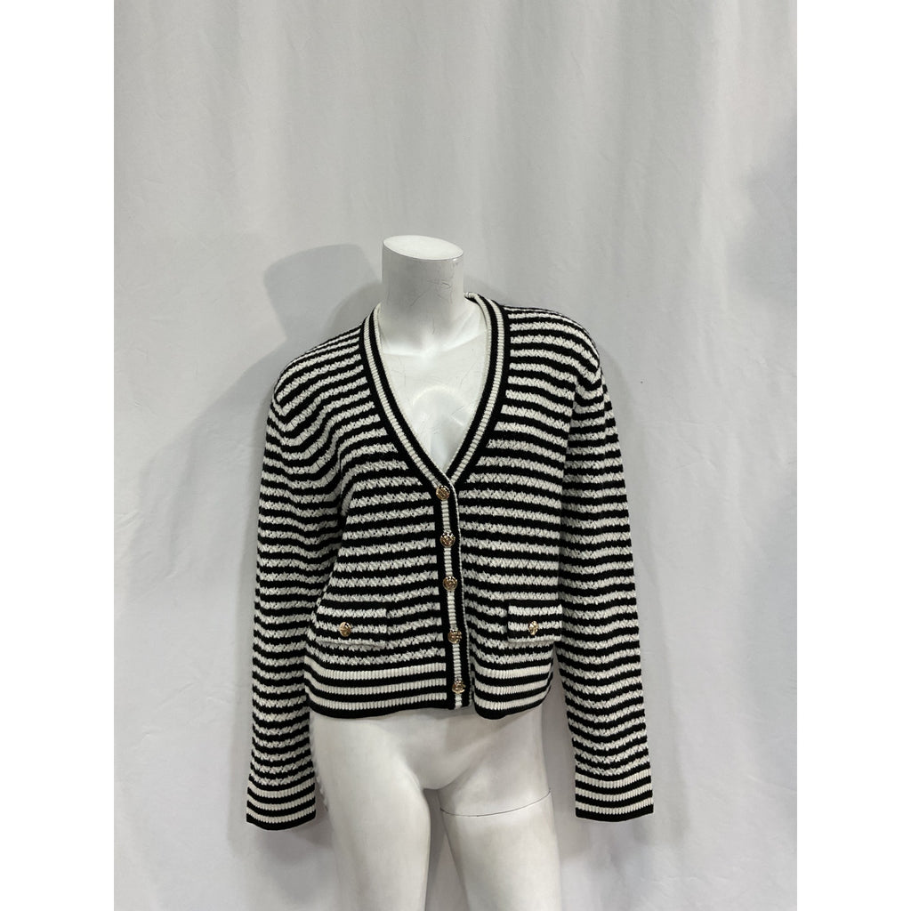 Anine Bing 'Gwen' Black Merino Wool Cardigan Size M - NWT