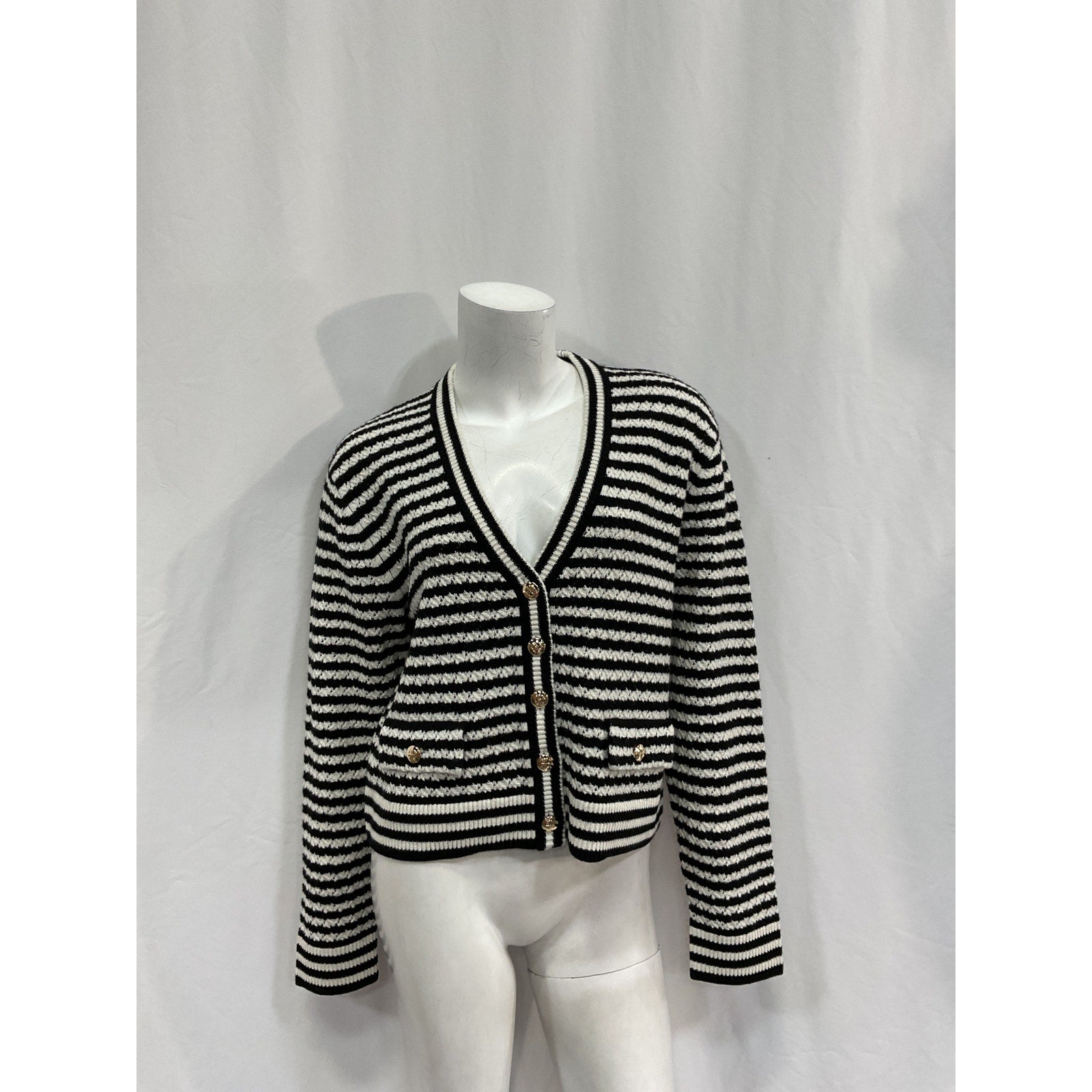 Anine Bing 'Gwen' Black Merino Wool Cardigan Size M - NWT