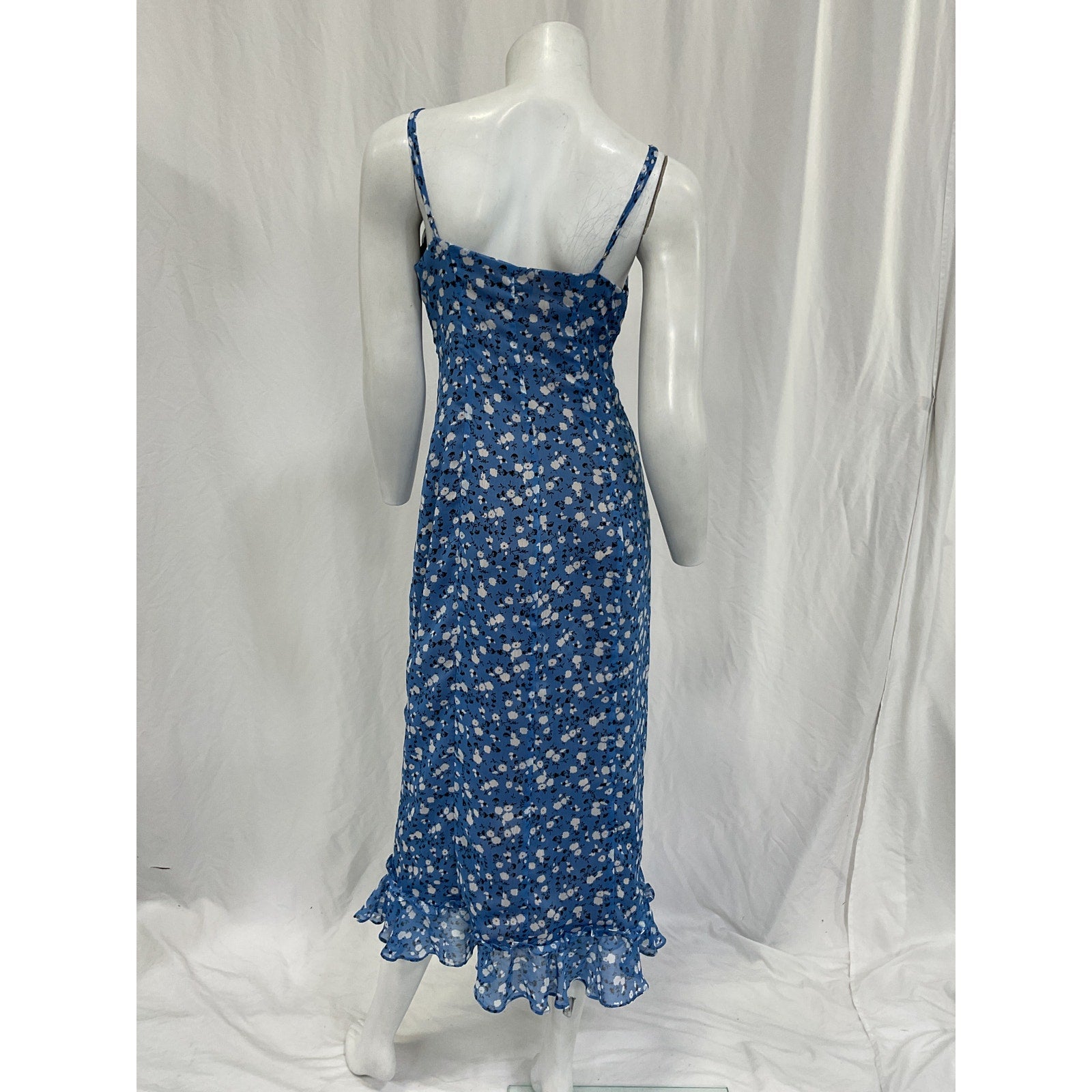 Majorelle 'Quincy' Blue Poly Midi Dress Size S