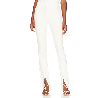 Mother Sleek White Rascal Sliced Up Heel Denim Jeans Size 28