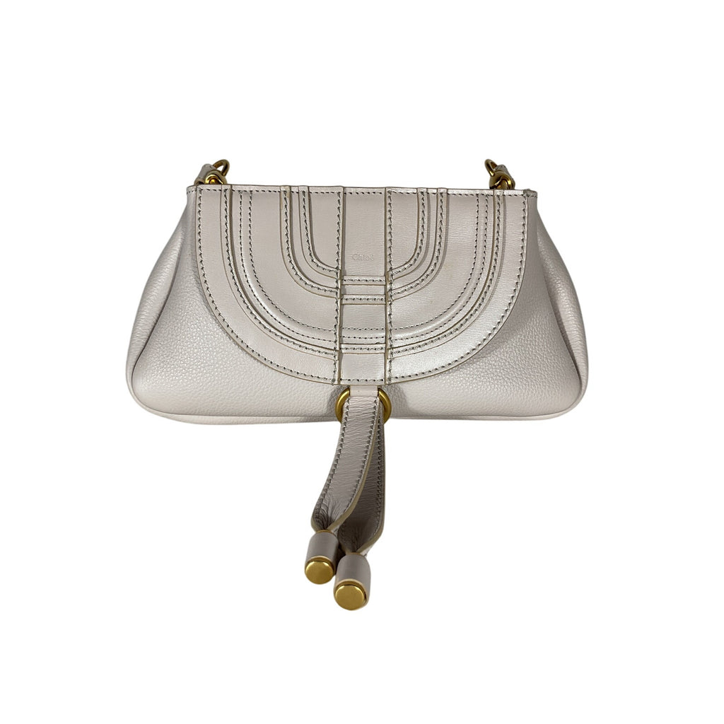 Chlo� 'Marcie' Grey Leather Small Clutch Shoulder Bag