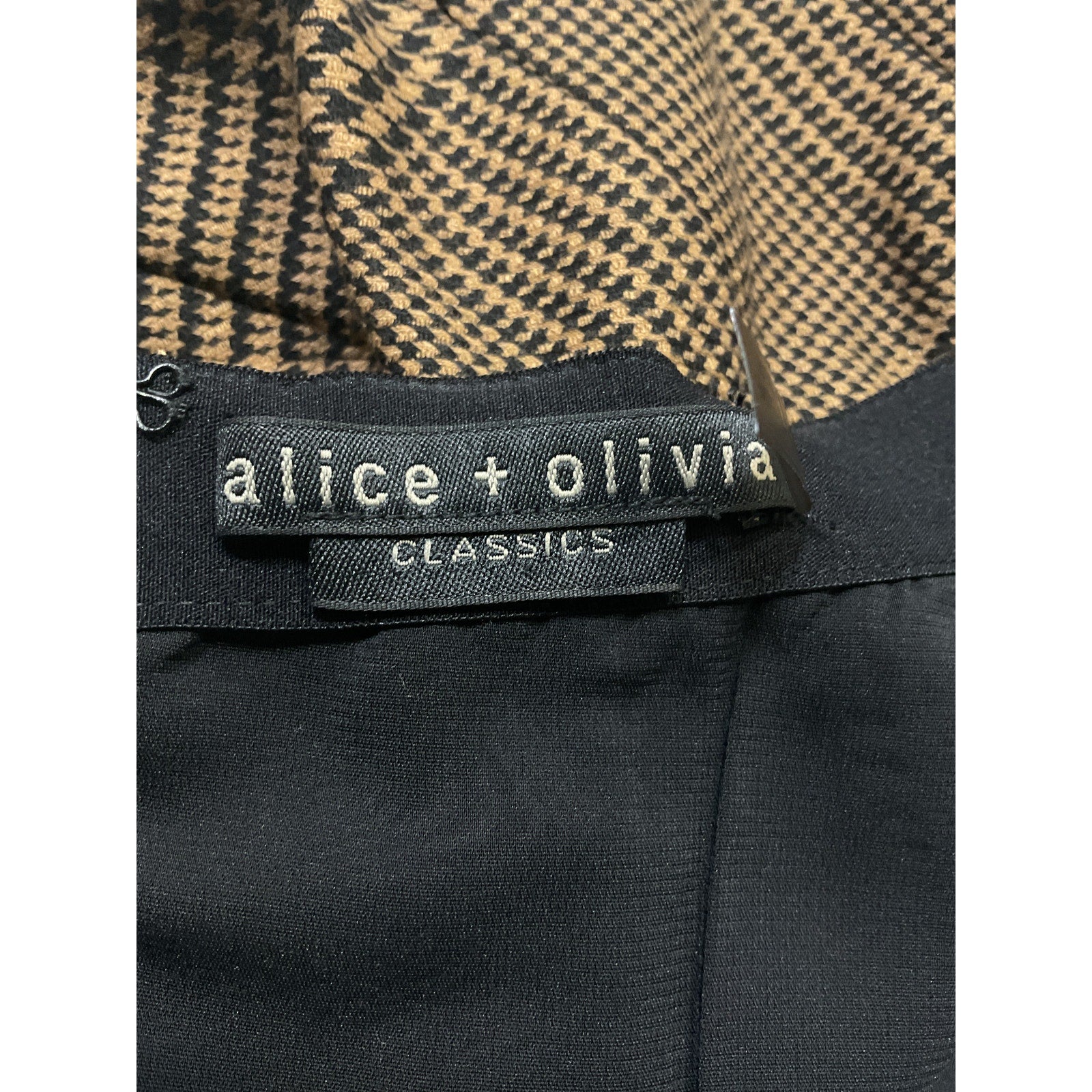 Alice + Olivia 'Zona' Brown Check Pleated Miniskirt Size 2