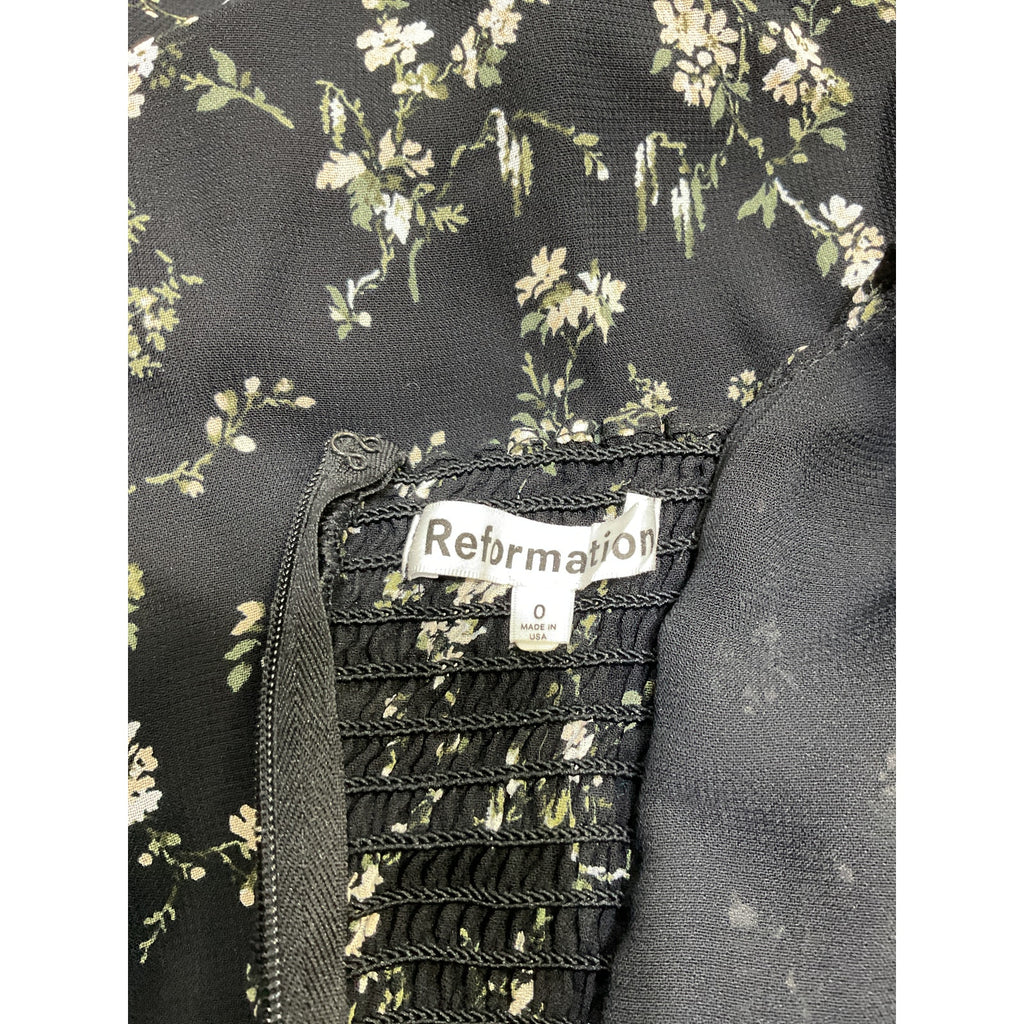 Reformation 'Remi' Black Viscose Dress Size 0
