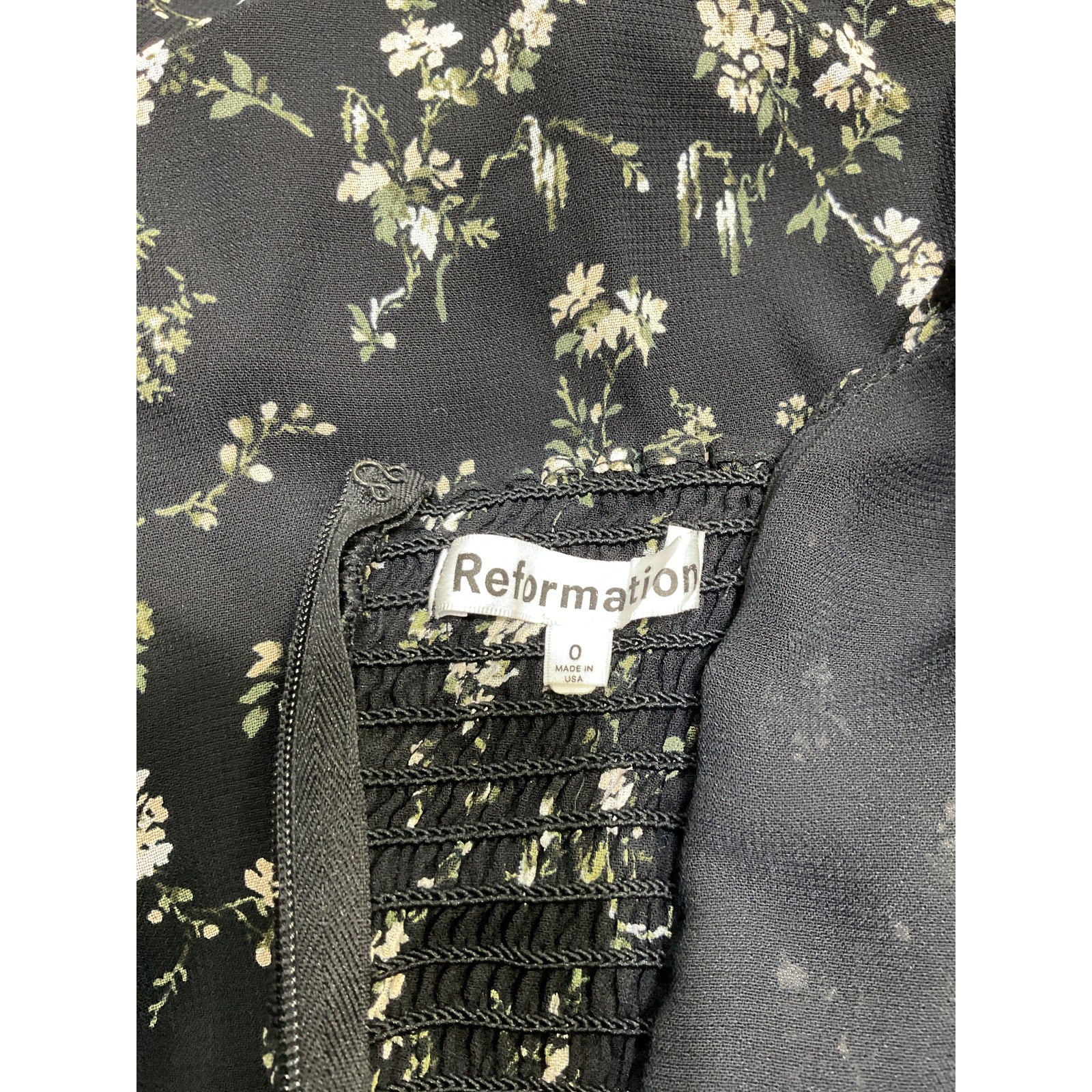 Reformation 'Remi' Black Viscose Dress Size 0