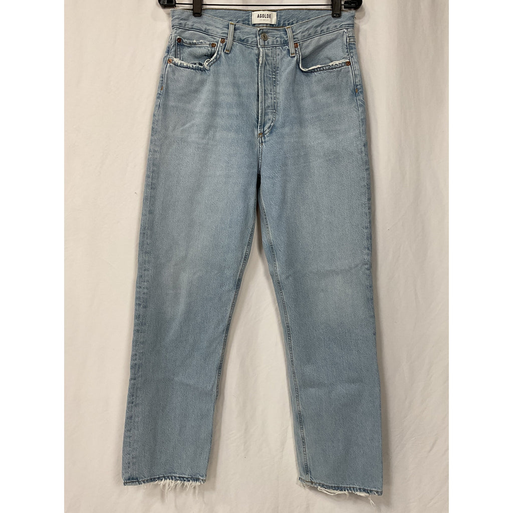 Agolde '90'S' Blue Cotton Mid Rise Loose Denim Jean Size 27