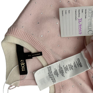 Maje Embellished Pink Studded Crewneck Sweater Size 2
