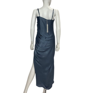 Shona Joy Ruched Blue Smoke Lily Dress Size 6 NWT