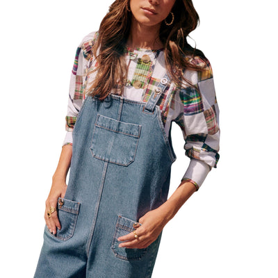 Sézane 'Samy' Blue Cotton Jumpsuit Size 38 - NWT