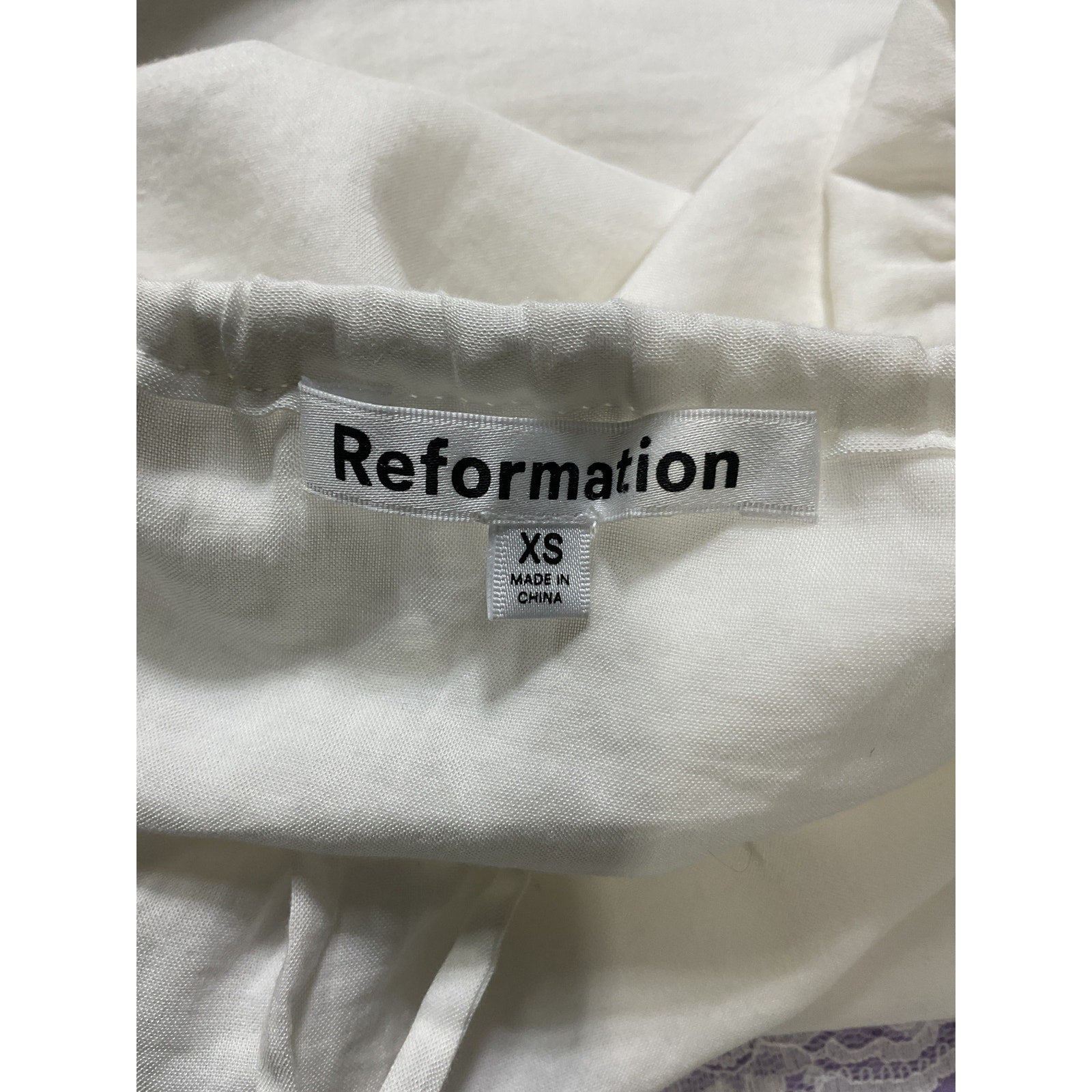 Reformation 'Emery' White Knee Length Skirt Size XS