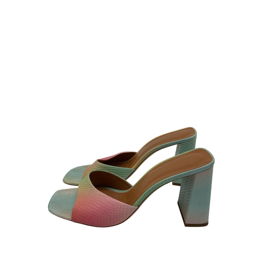 Staud 'Sloane' Blue Leather Heeled Sandals Size 12