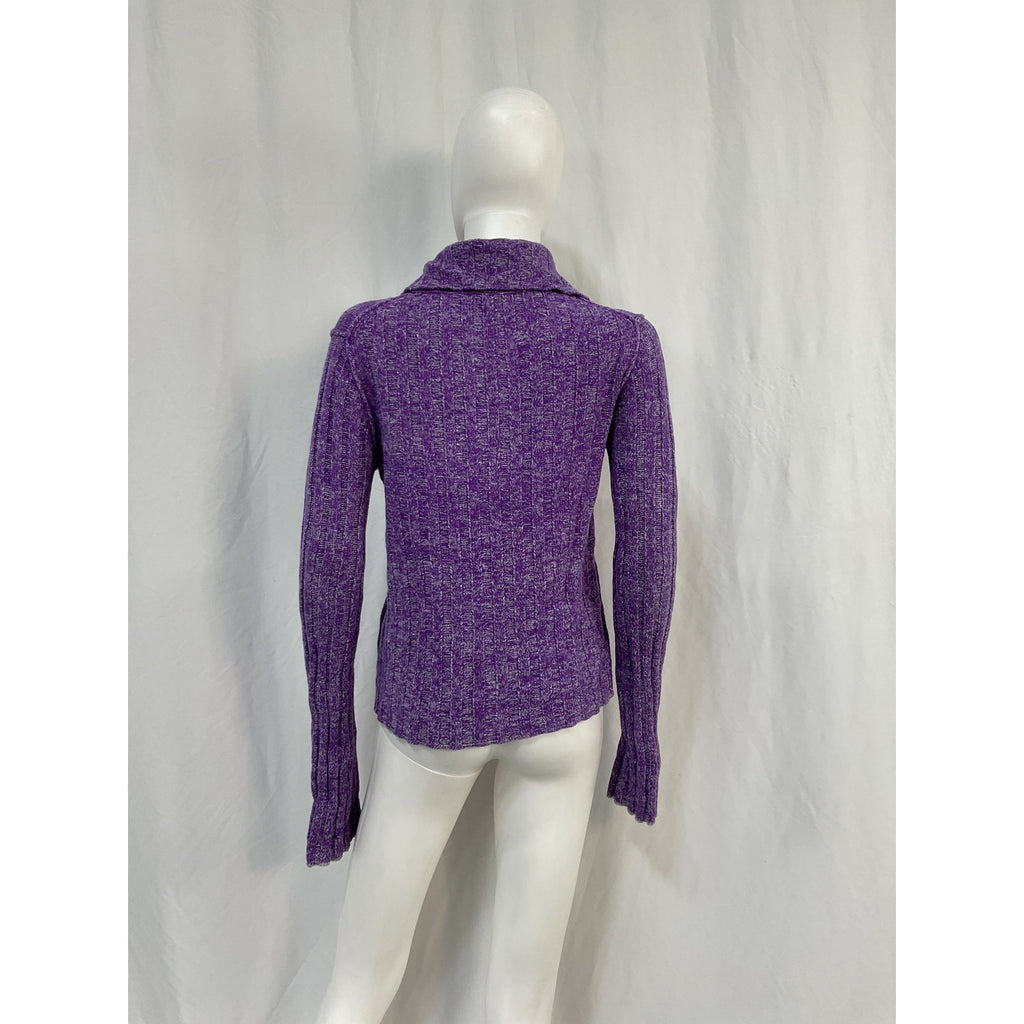 Acne Studios V-Neck Purple Wool Polo Sweater Size M