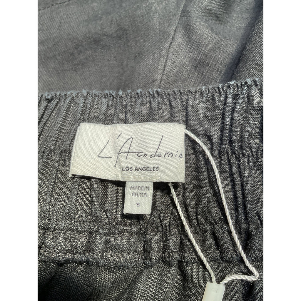 L'Academie 'Comilly' Black Linen Short Size S