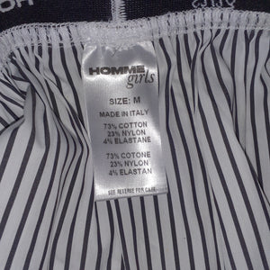 Hommegirls Button Front Faded Black Stripe Shirttail Miniskirt Size M