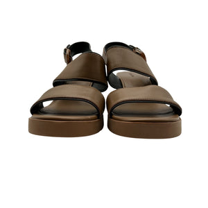 Vince Chic Brown Roma Slingback Platform Wedge Sandals Size 8.5 M